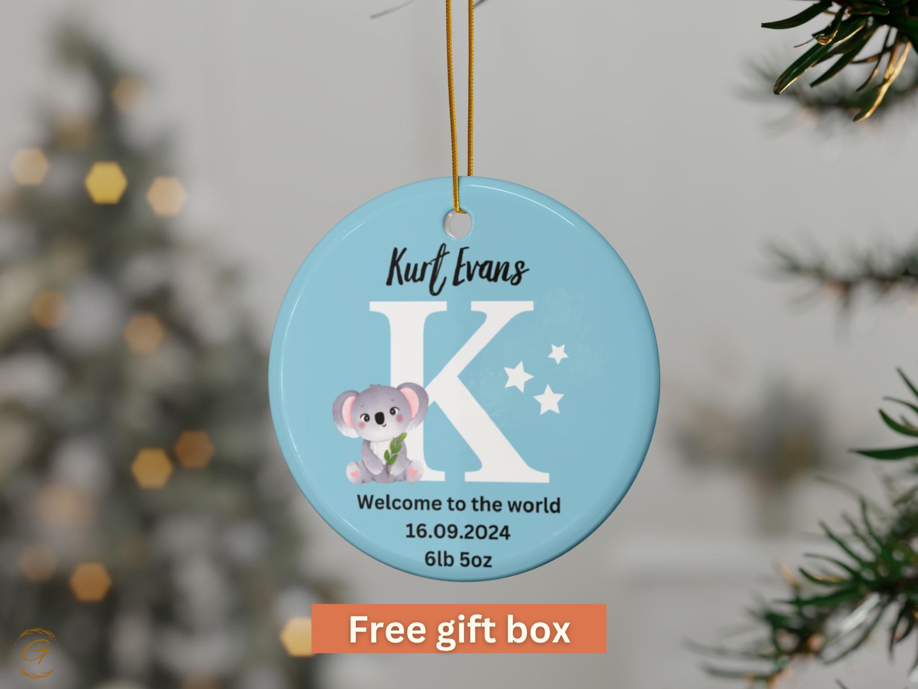 Personalized Baby Koala Ornament, Nursery Decor