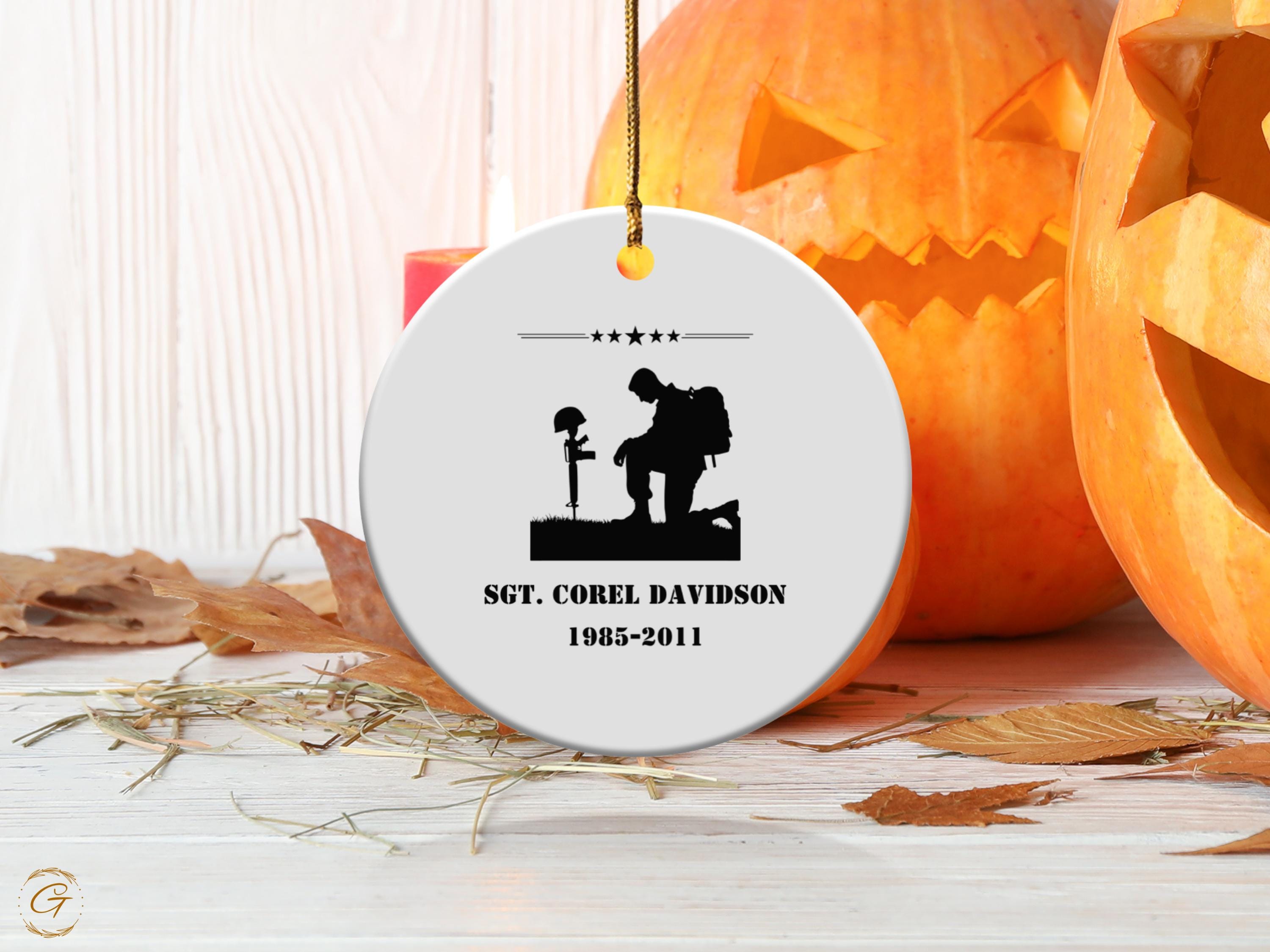 Personalize Memorial Hero Ornament, Soldier Tribute Keepsake, Personalize Fallen Hero Decoration, Military Remembrance Gift, Custom Memorial