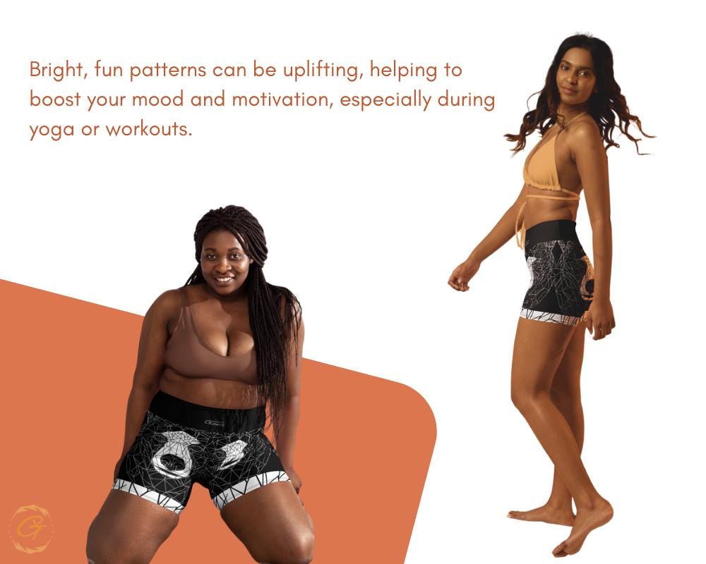 Geometric Bear High-Waisted Yoga Shorts