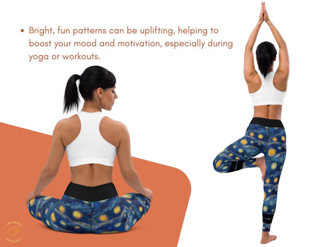 Starry Night Floral Minimalist Leggings and Shorts