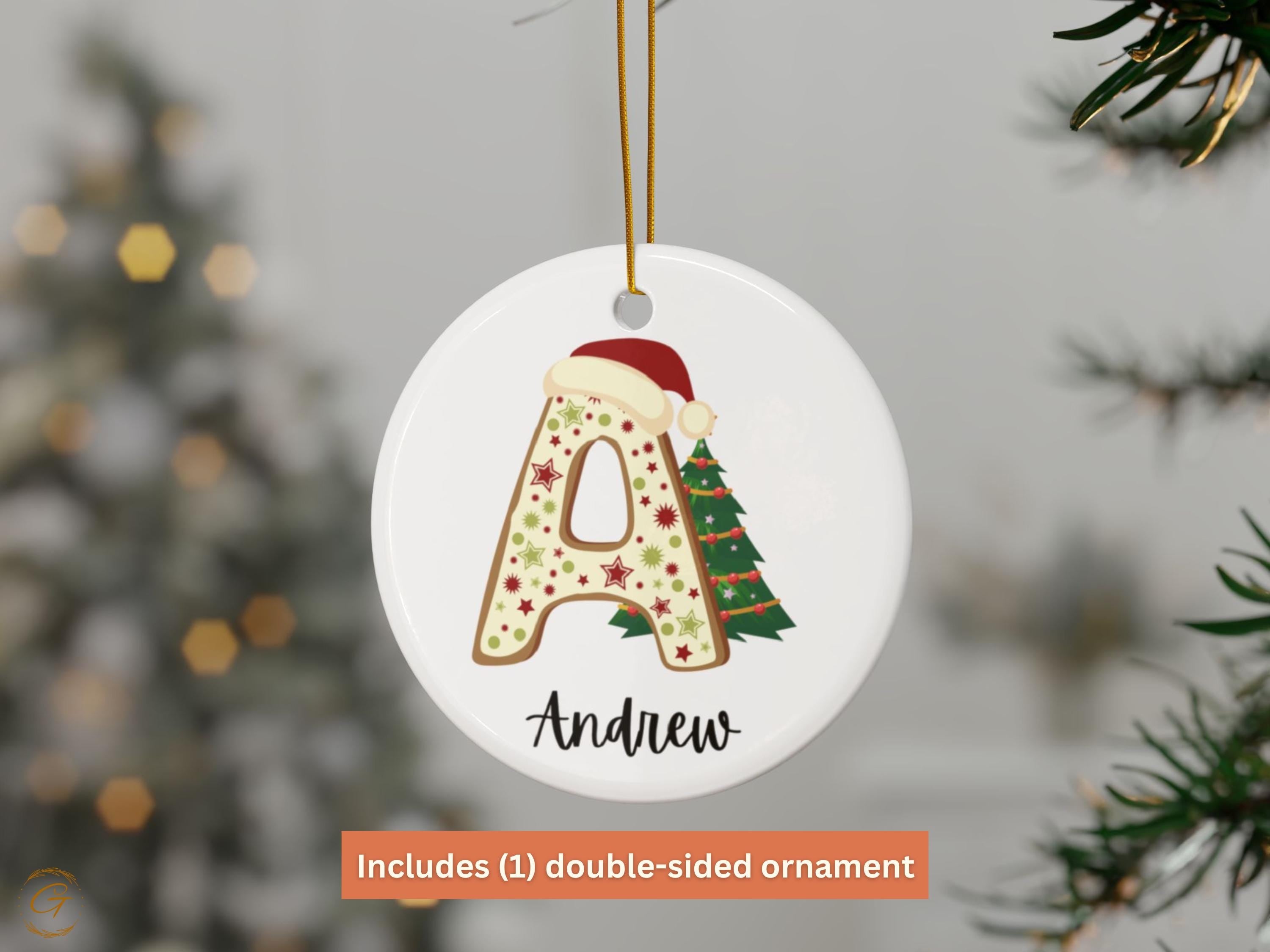Custom Christmas Alphabet Ornament, Personalized Monogram Decoration, Holiday Initial Gift, Custom Initial Ornament, Festive Letter Ornament