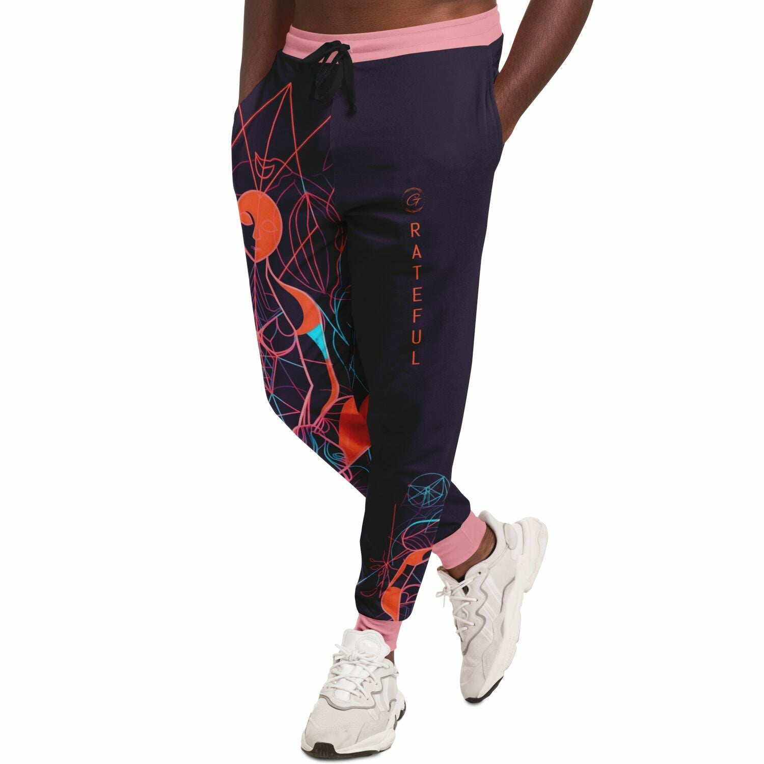 Neon Sacred Geometry Joggers – Spiritual Aesthetic Sweatpants for Men & Women