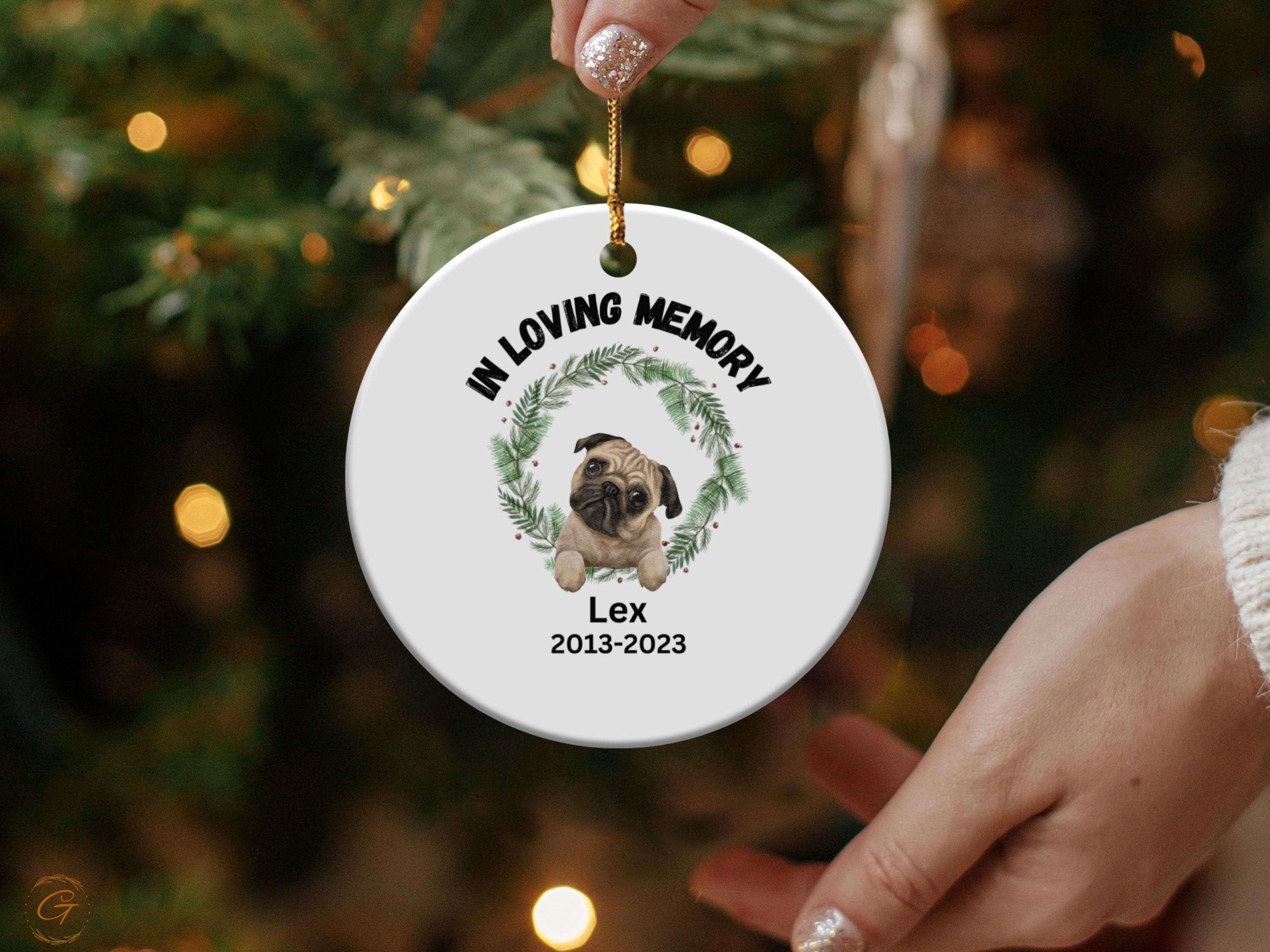 Personalized Dog Memorial Ornament for Pet Lovers, Custom Dog Remembrance Gifts, Personalized Pet Loss Keepsake for Home Decorations Tribute