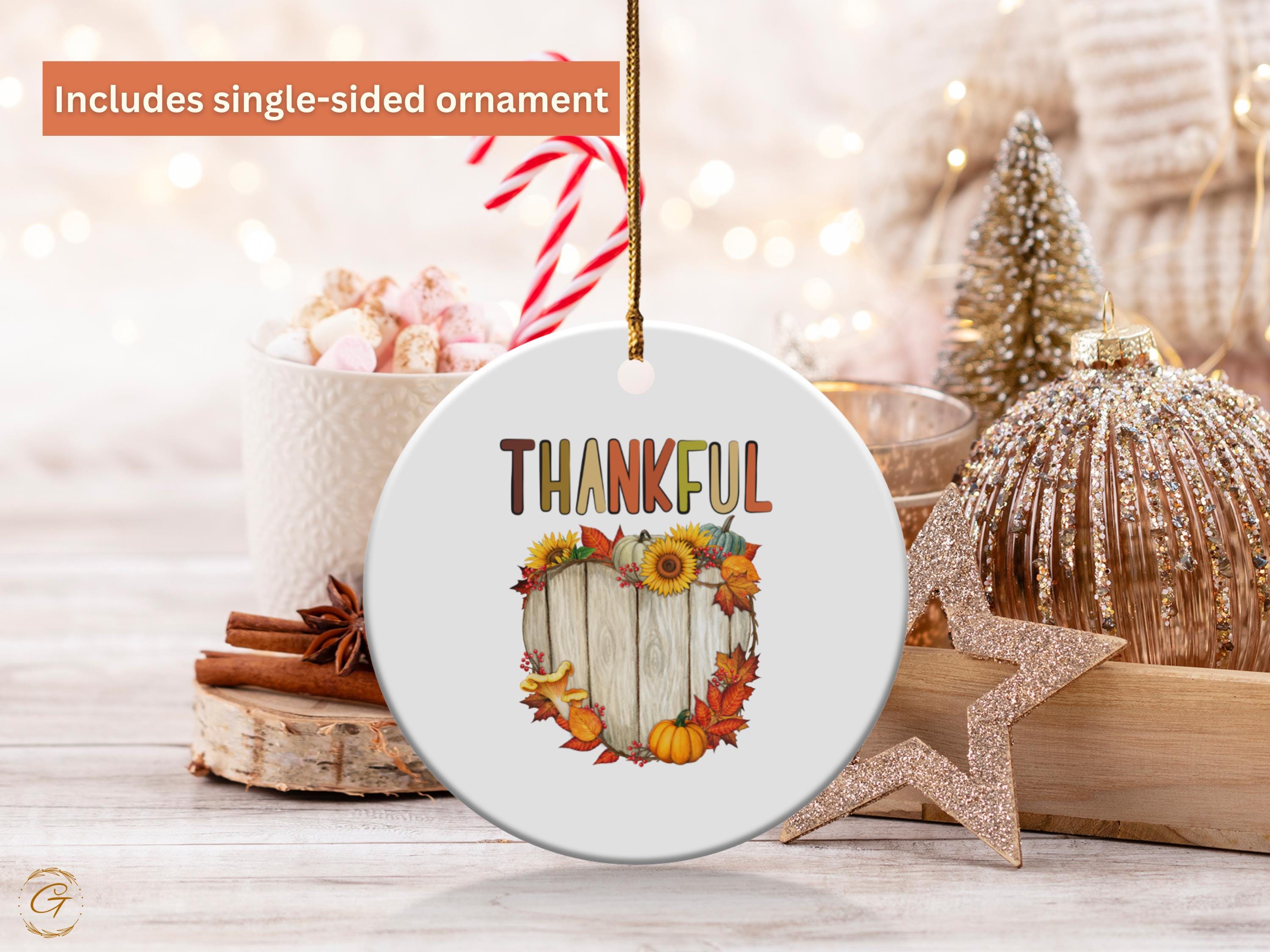 Thankful Fall Ornament, Wooden Board Fall Ornament, Thanksgiving Decoration, Autumn Harvest Wall Hangin, Rustic Autumn Keepsake, Unique Gift