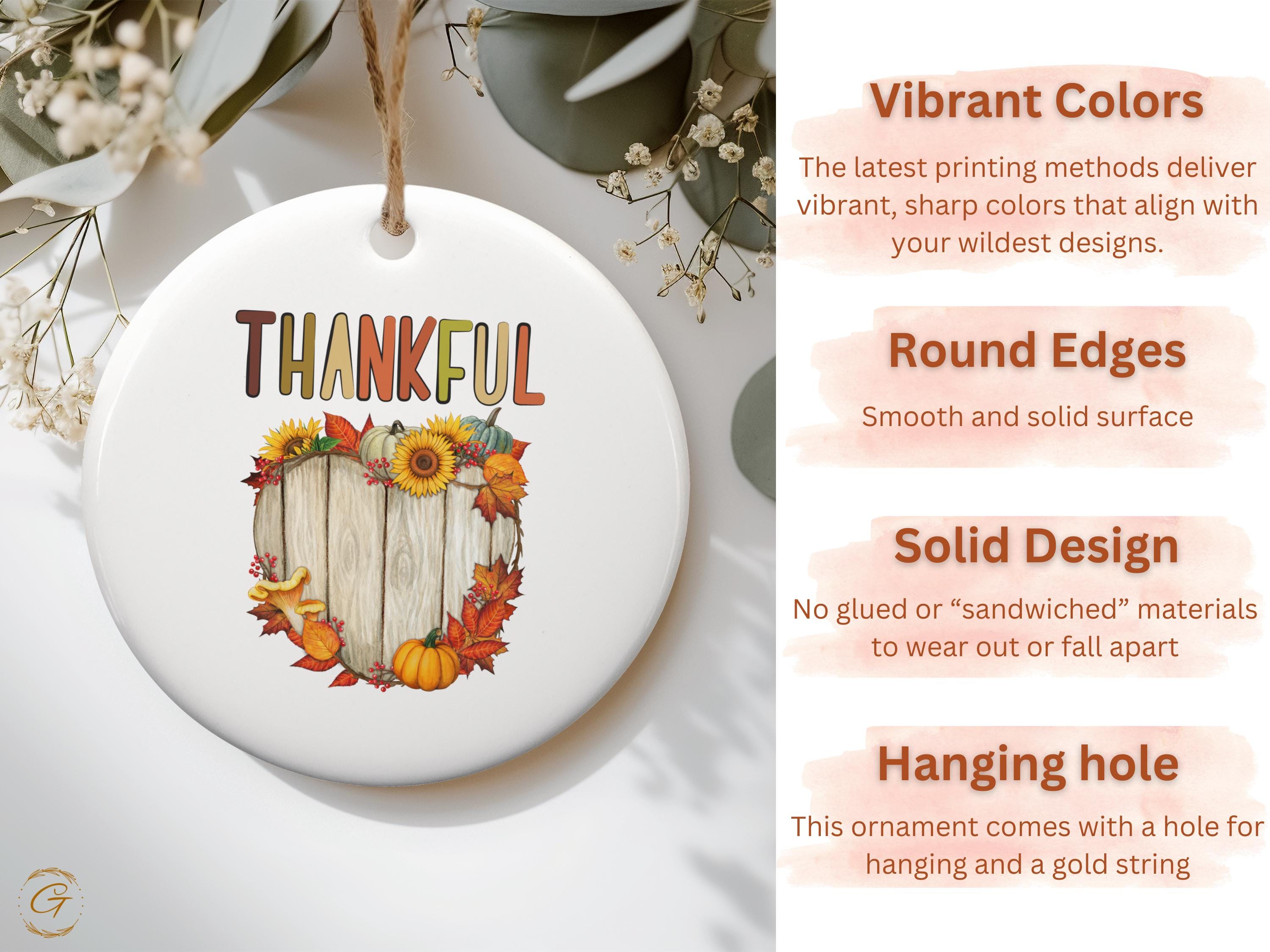 Thankful Fall Ornament, Wooden Board Fall Ornament, Thanksgiving Decoration, Autumn Harvest Wall Hangin, Rustic Autumn Keepsake, Unique Gift