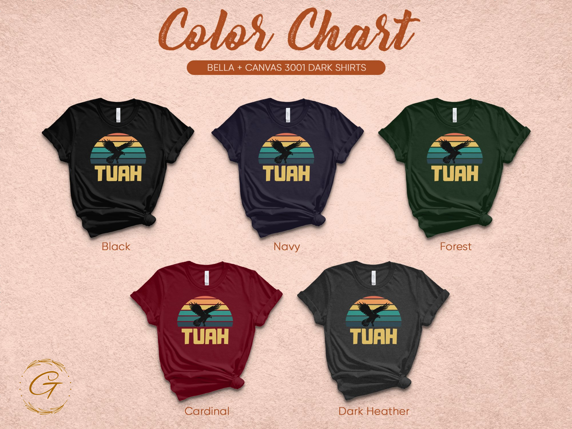 Retro Style Graphic Tee with Sunset Mountain TUAH product type
