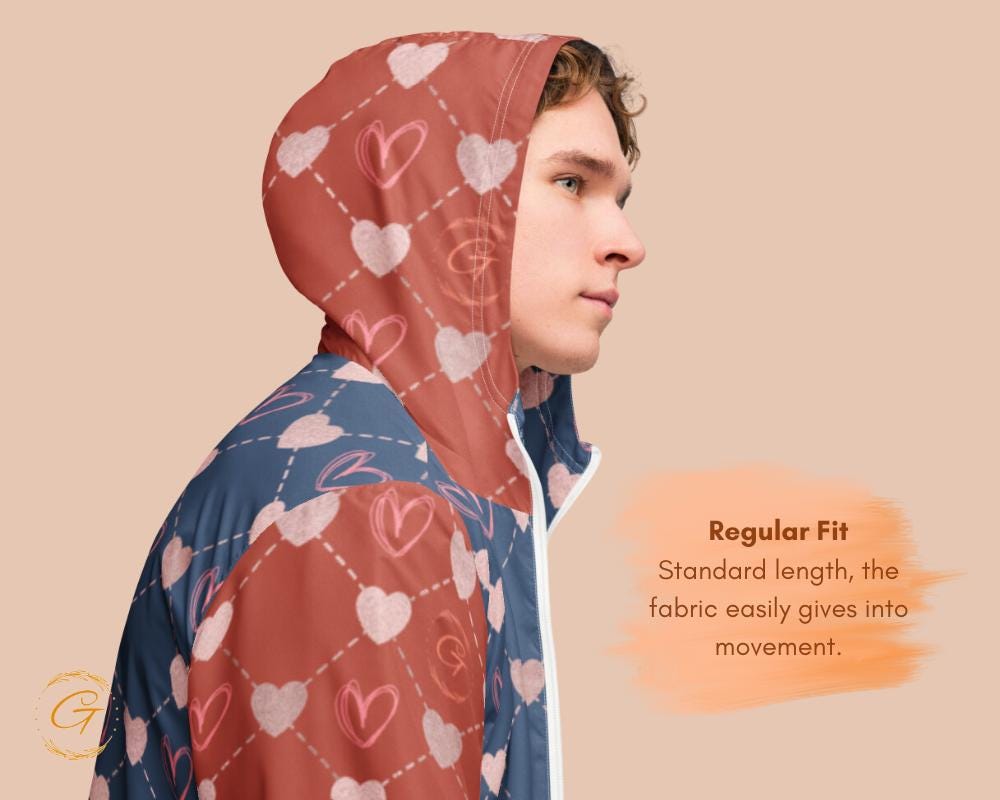 Men’s Windbreaker G Heart Stylish Zip-Up Jacket
