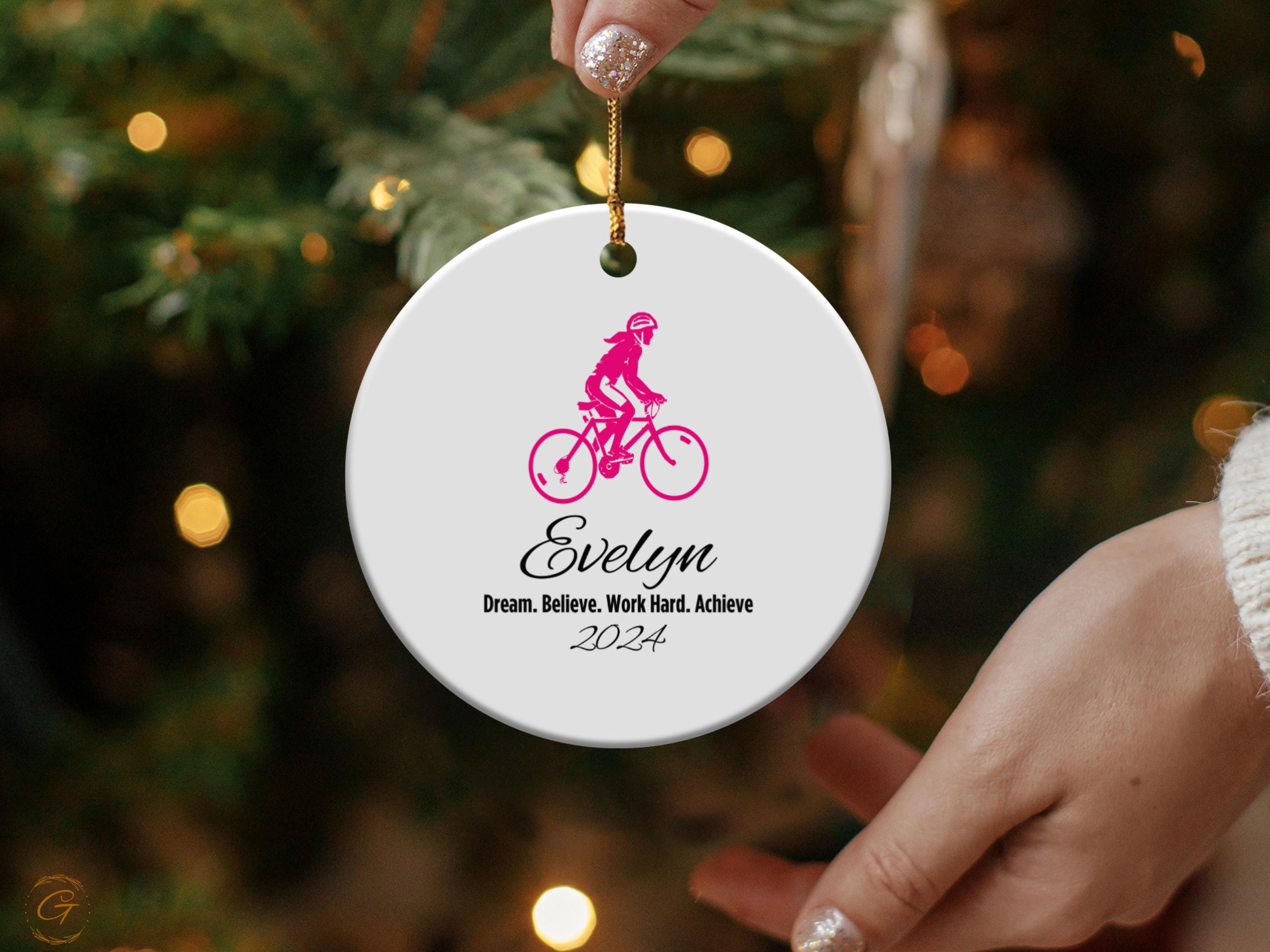 Personalized Cyclist Ornaments, Custom Name 2024 Ornament