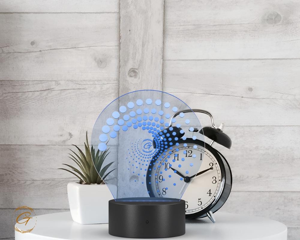 G Dots Design Circle Acrylic LED Sign, Custom Wall Light
