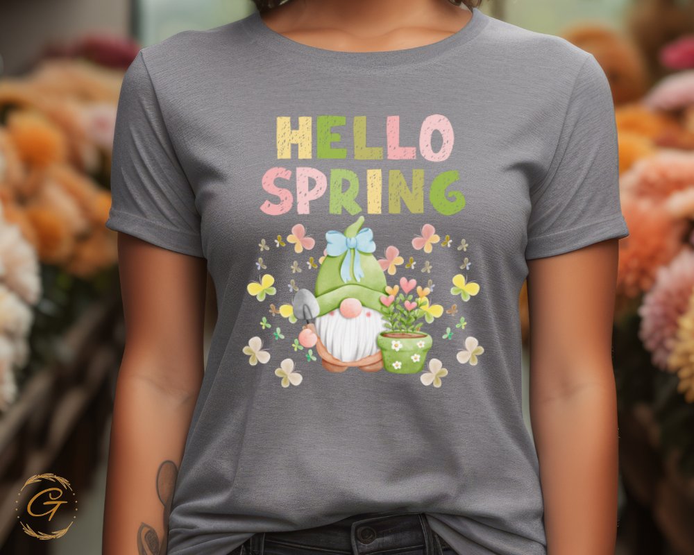 Celebrate Spring with Cute Gnome Hello Spring T-shirt product