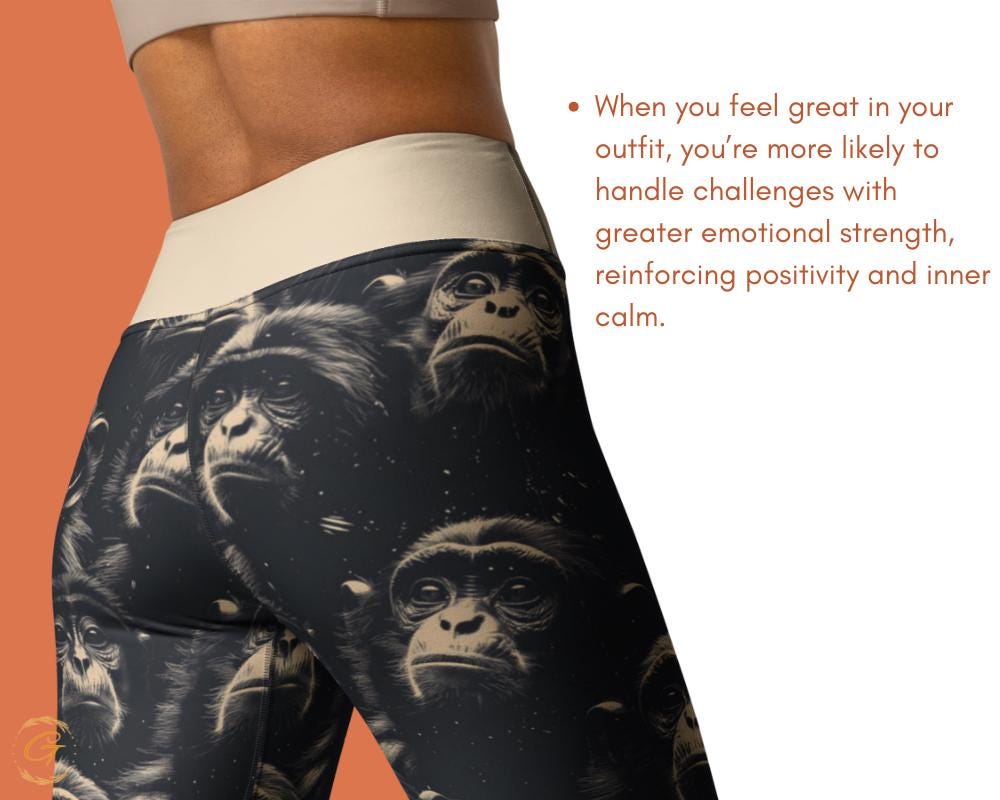 Chimpanzee AOP Yoga Leggings and Shorts - Funny Animal Activewear - High-Waisted AOP Gym Pants for Women - Unique Ideal Gift for Yoga Lovers
