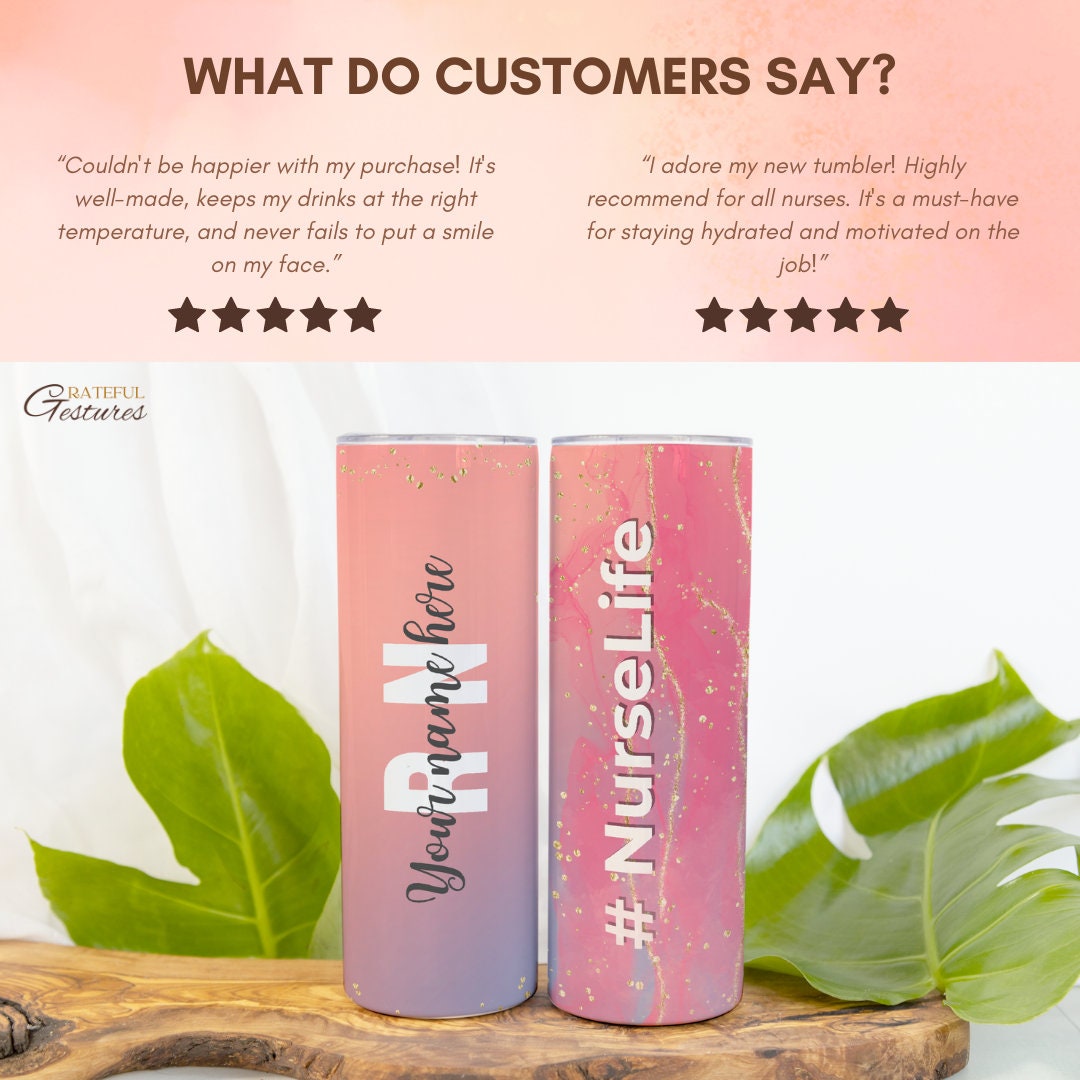 Personalized Nurse Tumbler, 20 oz Skinny - Custom Gift for Nurses