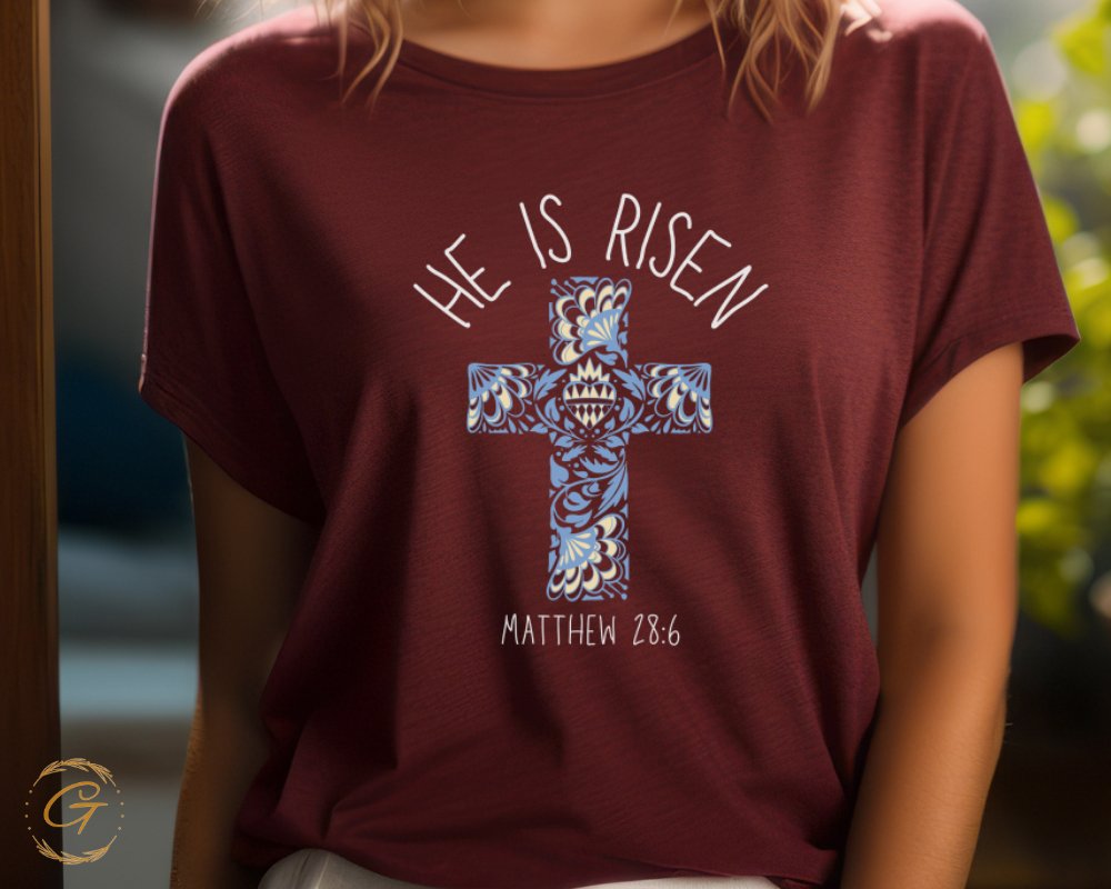 He Is Risen Matthew 28:6 Religious T-shirt product