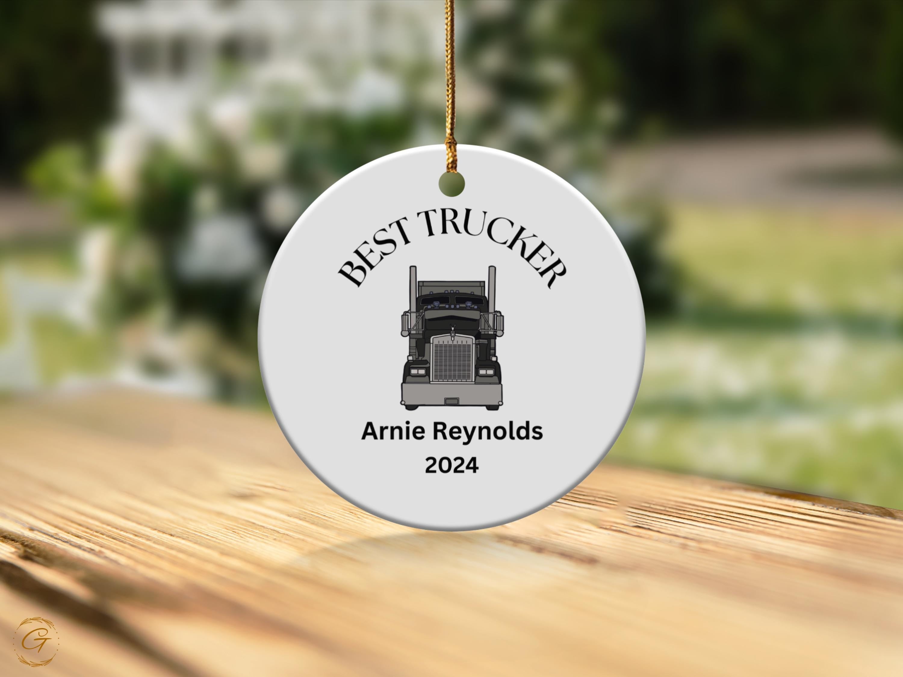 Personalized Best Trucker Ornament 2024, Custom Truck Driver Gift, Personalize Christmas Tree Decoration, Unique Holiday Keepsake for Driver
