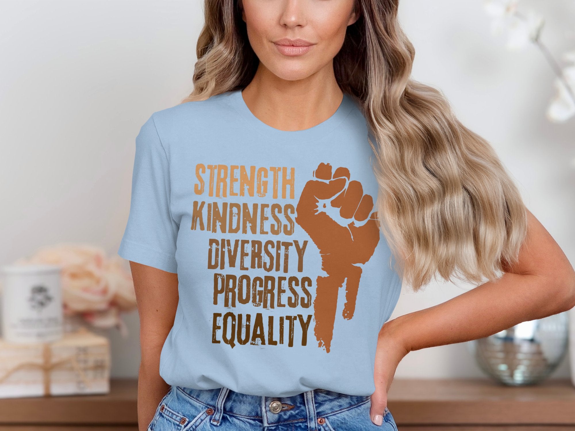 Strength Kindness Diversity Equality Progress shirt product