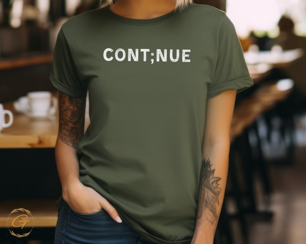 CONT;NUE Dark Green Graphic Tee product