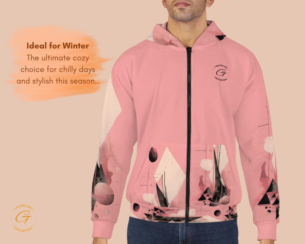 Quantum Polygons Unisex Zip Hoodie All-Over Print