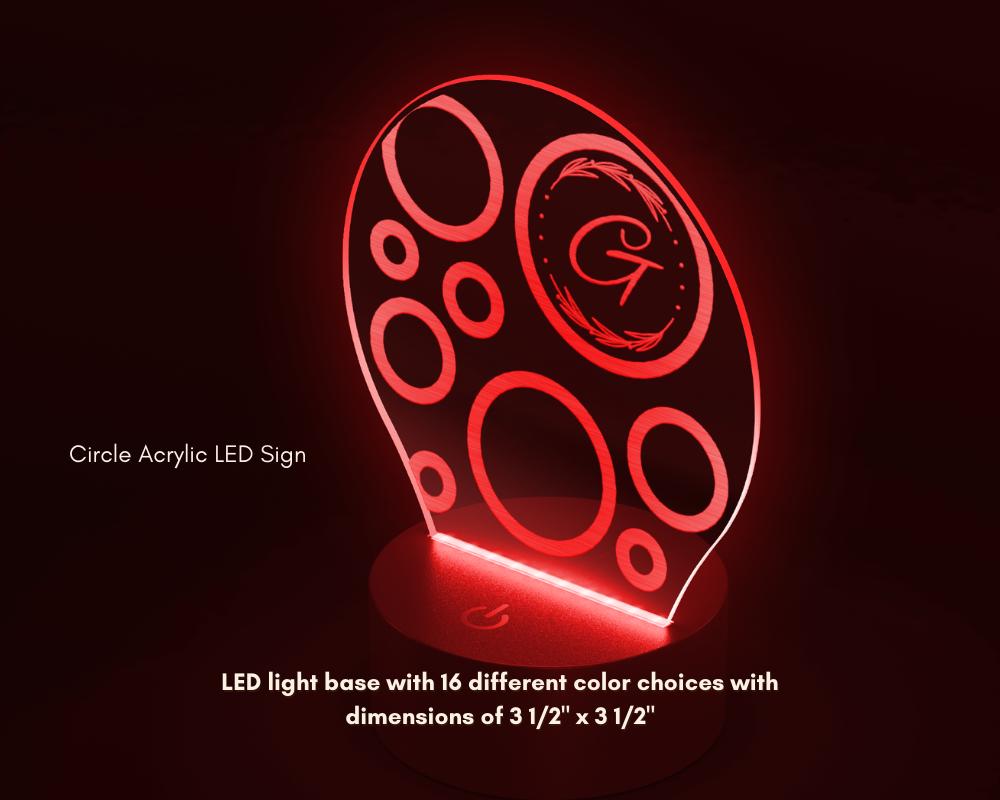GBubble Circle Acrylic LED Sign, Modern Light Decor