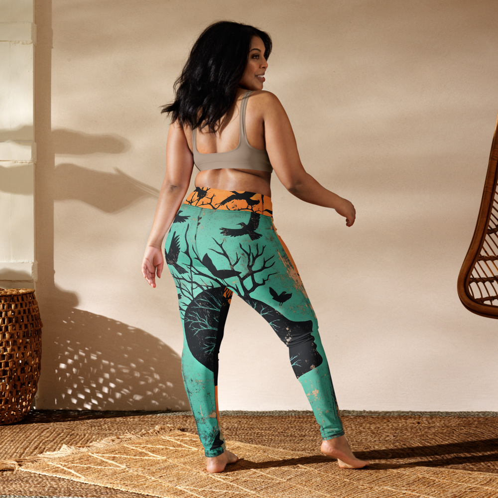 Crow Tree AOP Yoga Pants
