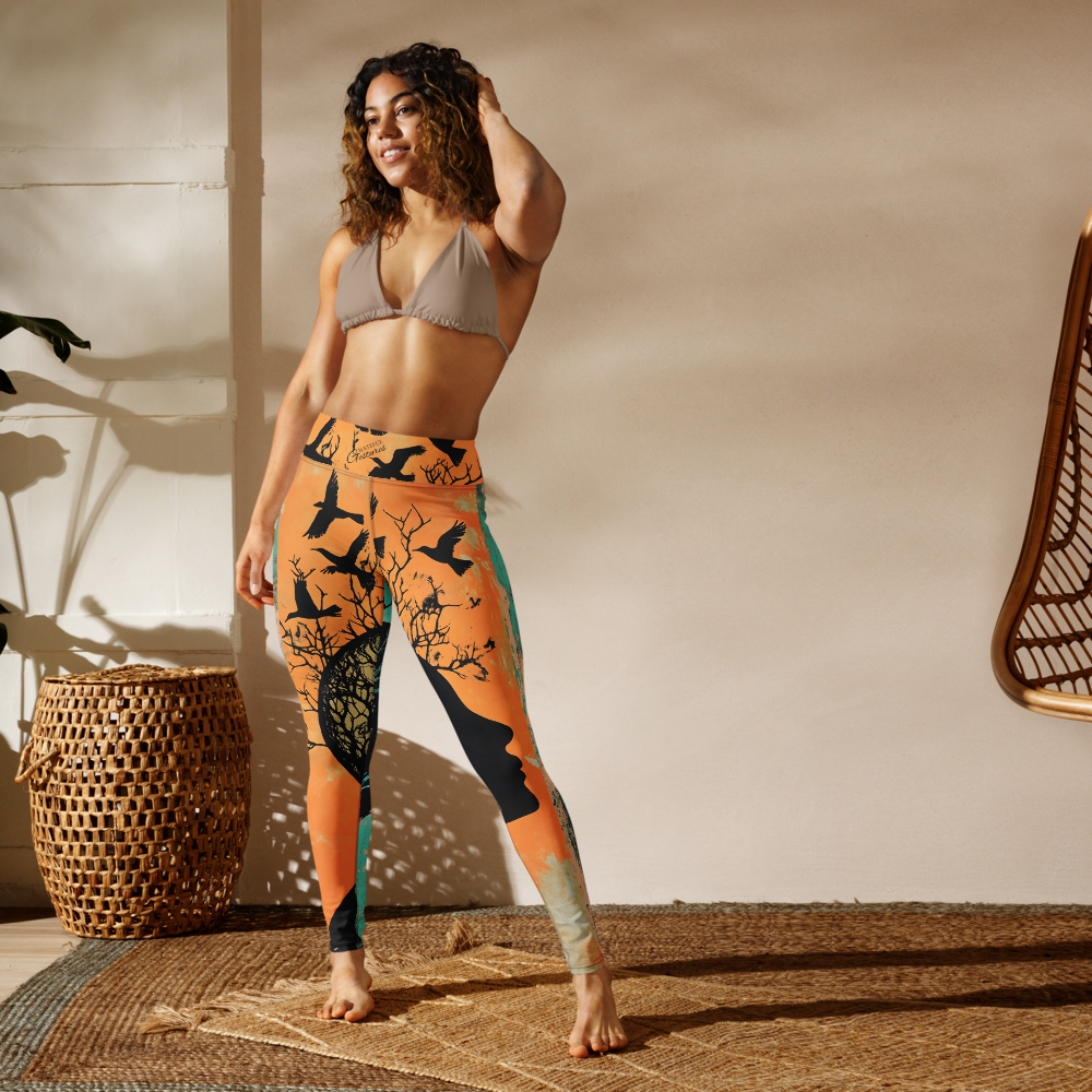 Crow Tree AOP Yoga Pants