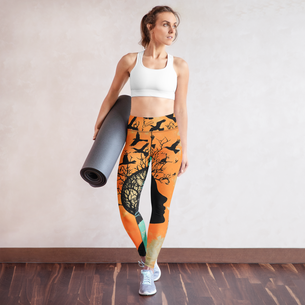 Crow Tree AOP Yoga Pants