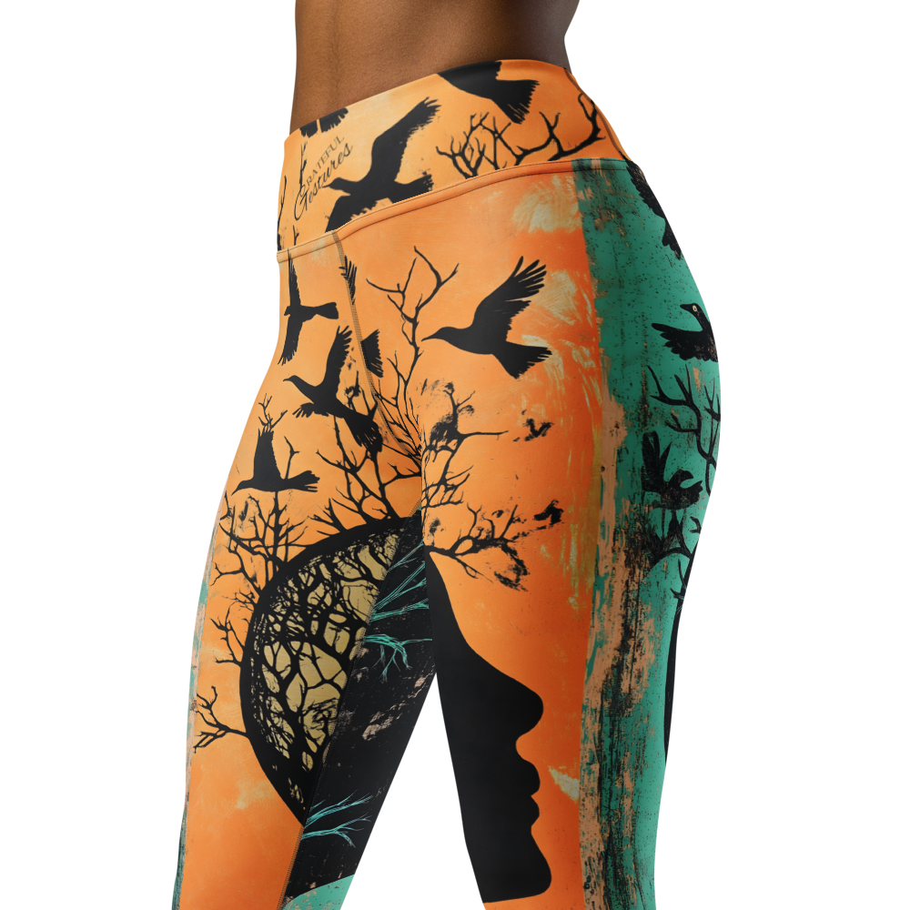 Crow Tree AOP Yoga Pants