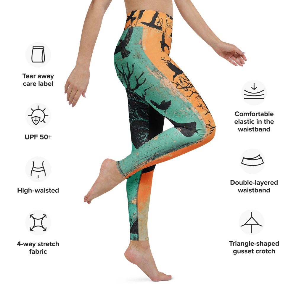 Crow Tree AOP Yoga Pants