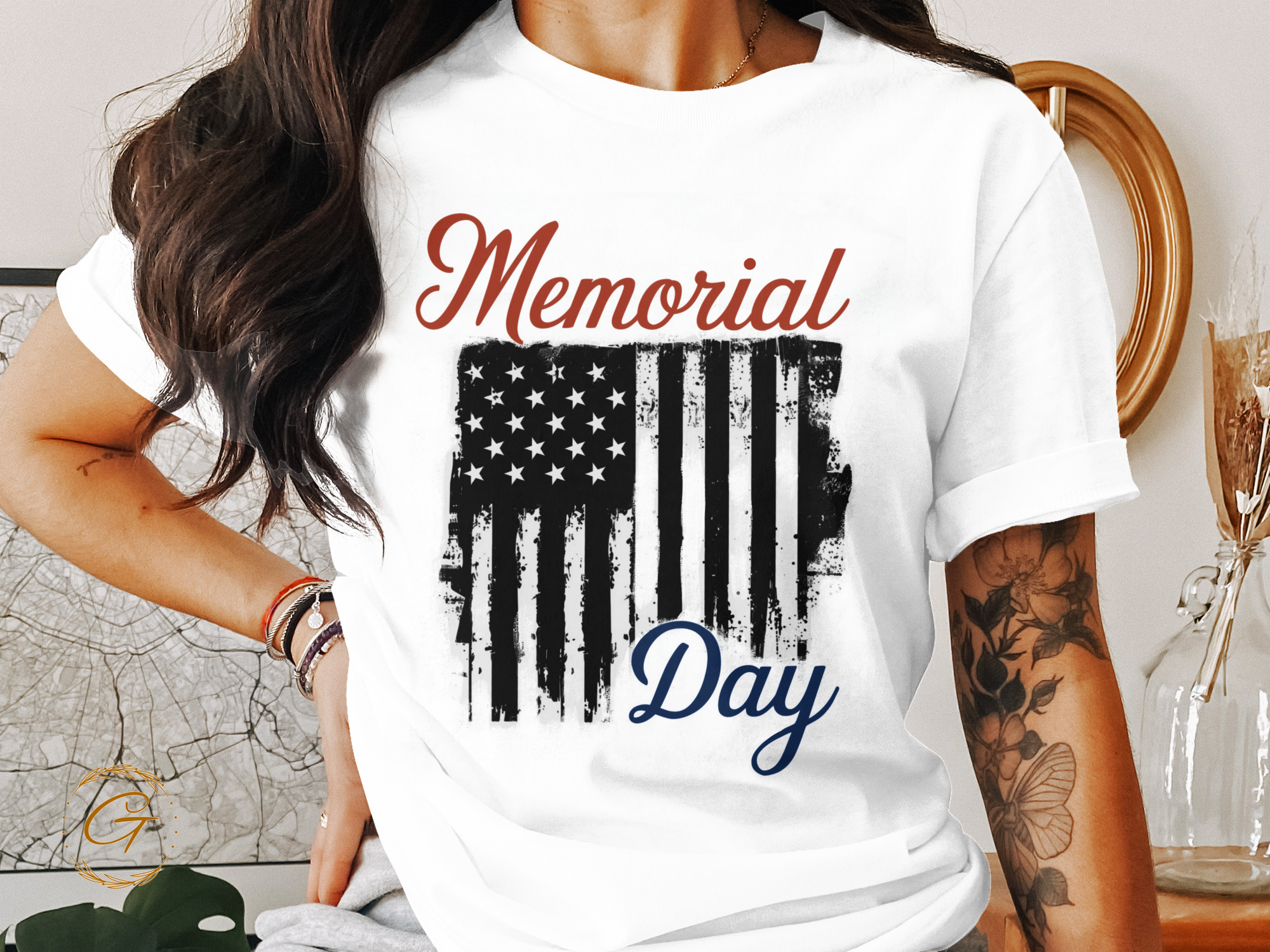 Patriotic Memorial Day T-Shirt – USA Flag Graphic Tee