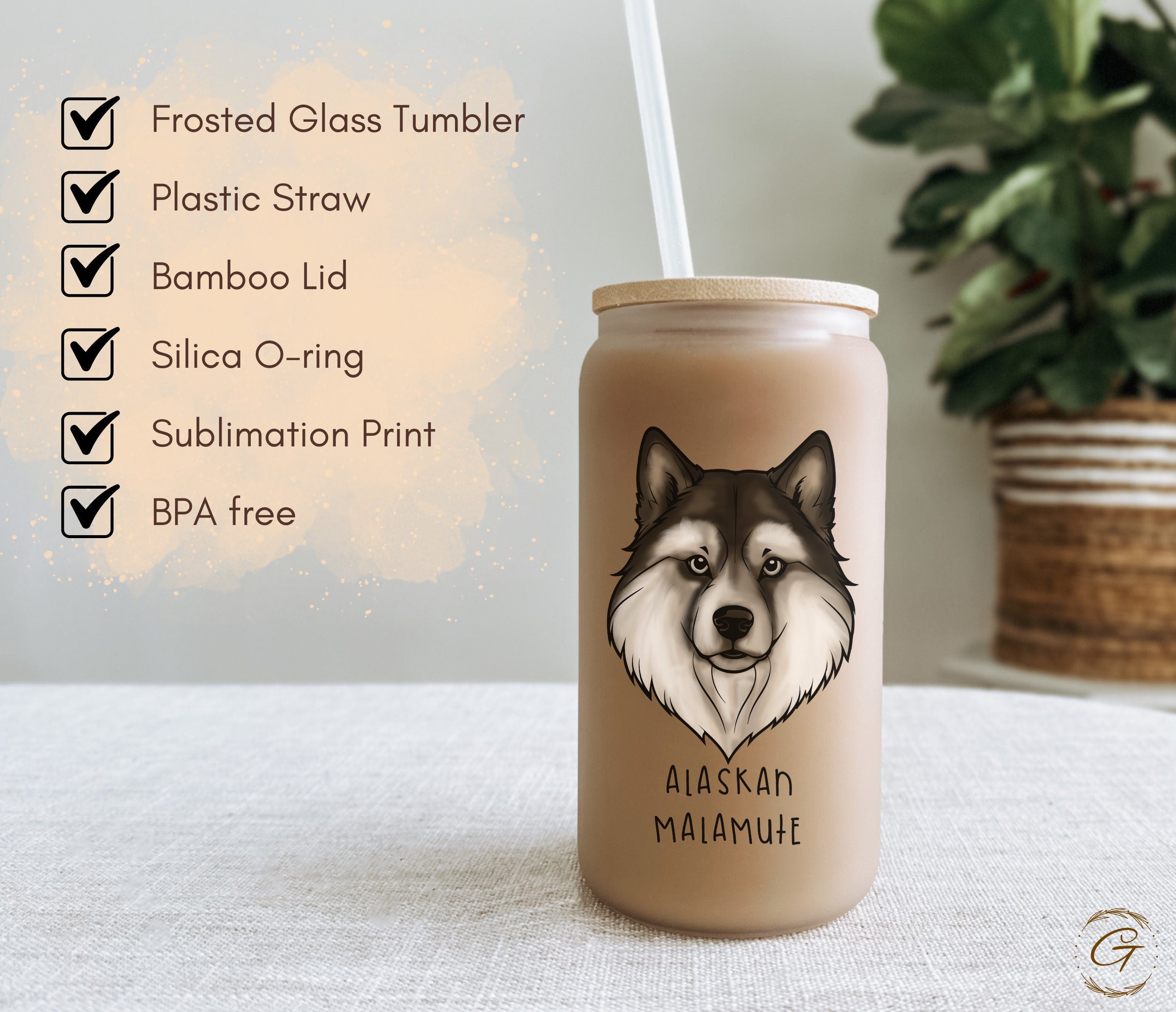 Custom Alaskan Malamute Dog Frosted Tumbler with Name Premium Dog Lover Gift Personalized Glassware for Special Occasions Thoughtful Present