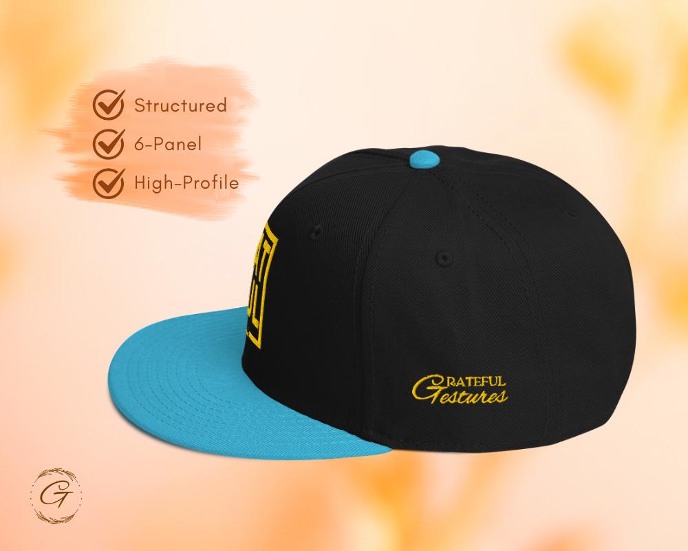 Grateful Snapback Hat Embroidered Design