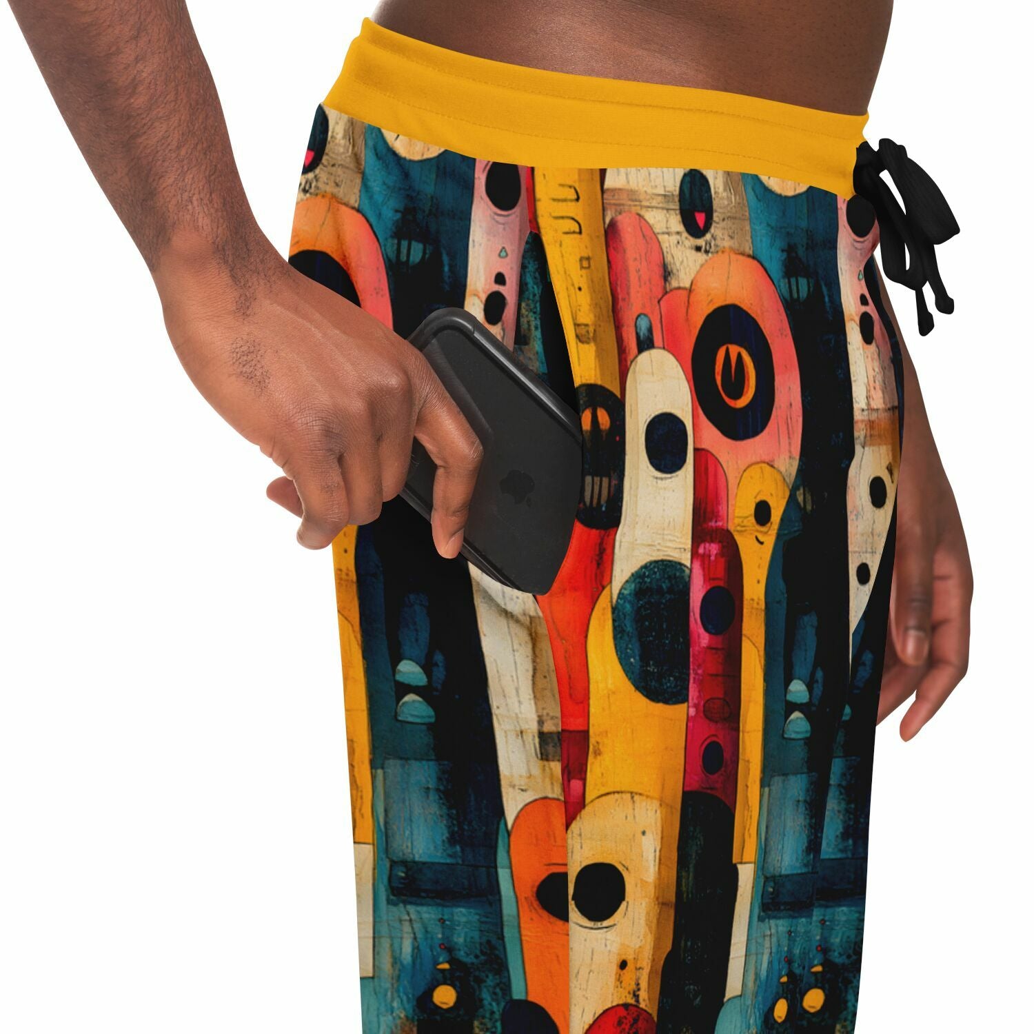 Abstract Retro Art Joggers – Bold Colorful Sweatpants for Men & Women