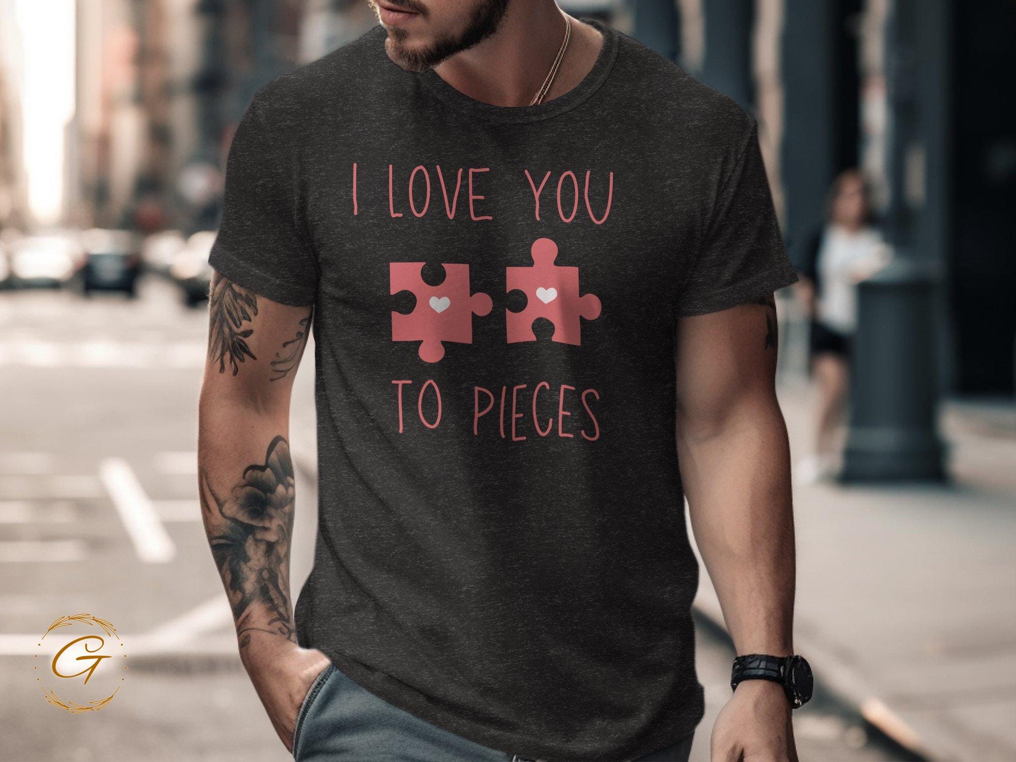 I Love You To Pieces Puzzle Couple Tee