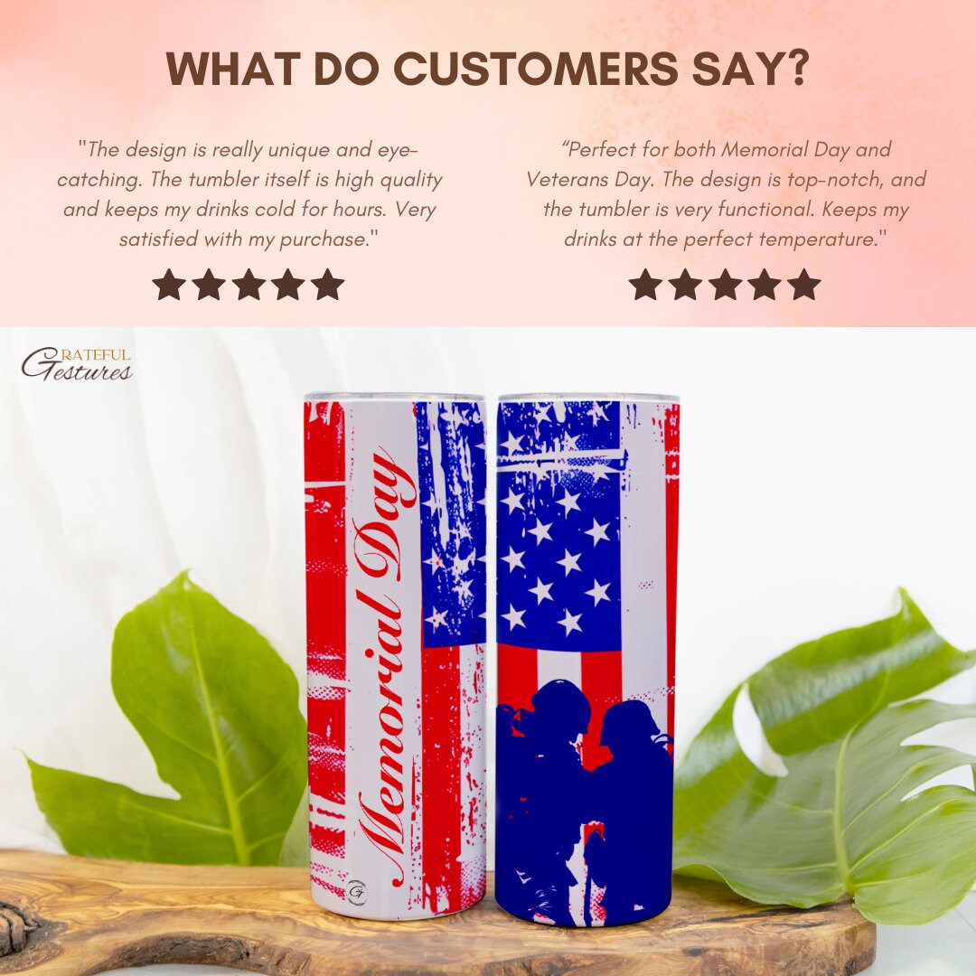 Memorial Day 20oz Skinny Tumbler