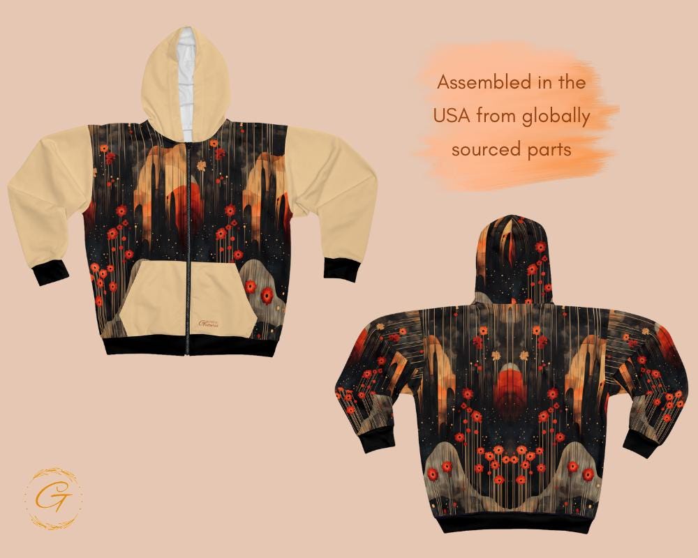 Quantum Nature Unisex Zip Hoodie All-Over Print
