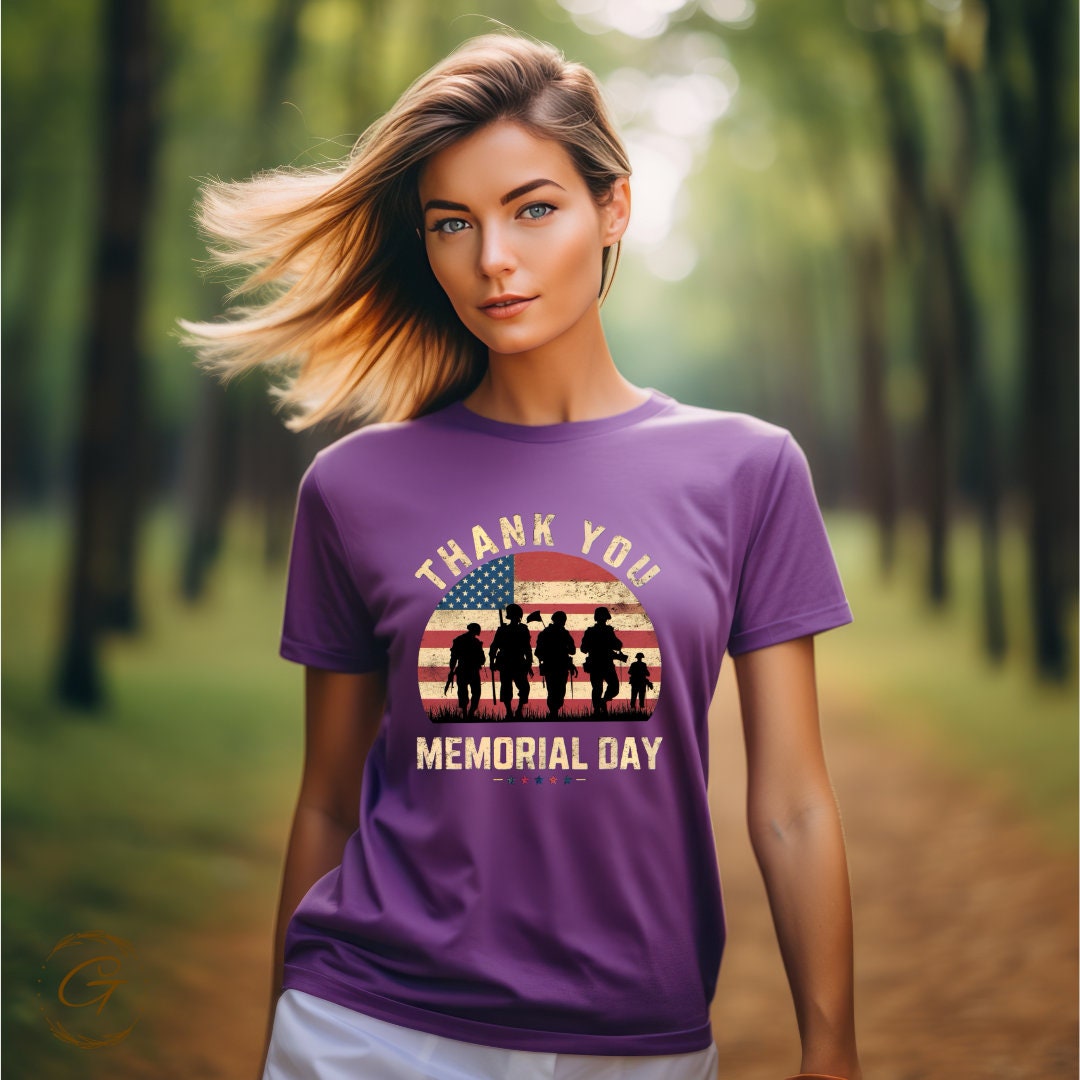 Patriotic Memorial Day Shirt - USA Flag Graphic Tee for Men & Women