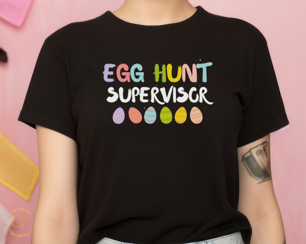 Egg Hunt Supervisor Colorful Easter Tee Shirt product