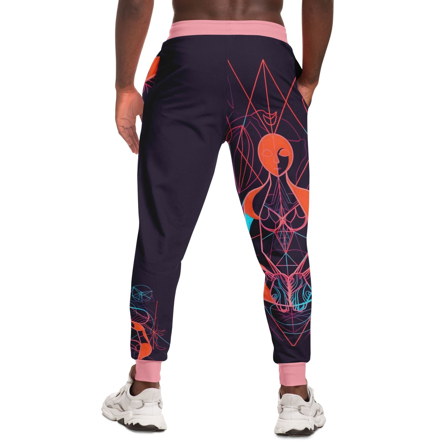 Neon Sacred Geometry Joggers – Spiritual Aesthetic Sweatpants for Men & Women