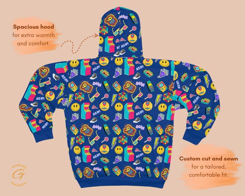 90's Nostalgia Unisex Zip Hoodie