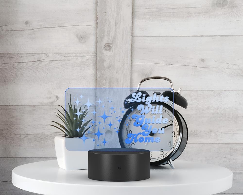 Lights Will Guide You Name Plate Acrylic LED Sign Inspirational LED Light Decor