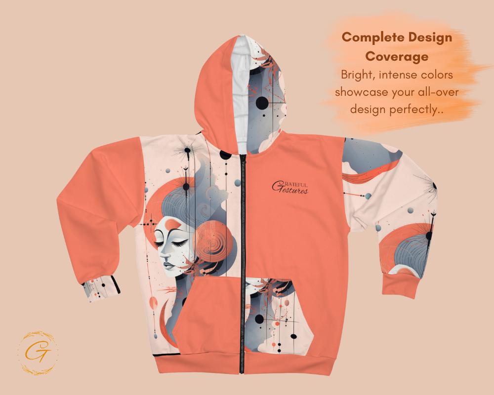 Quantum Pastel Design Unisex Zip Hoodie All-Over Print
