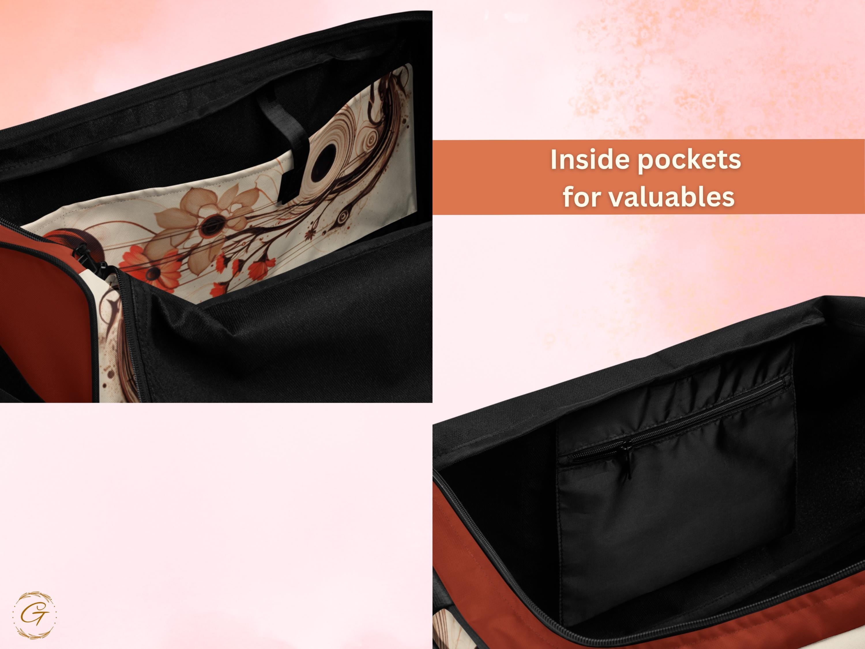 Floral Abstract Gym Duffel Bag -Unique Sports Bag with Modern Artistic Design