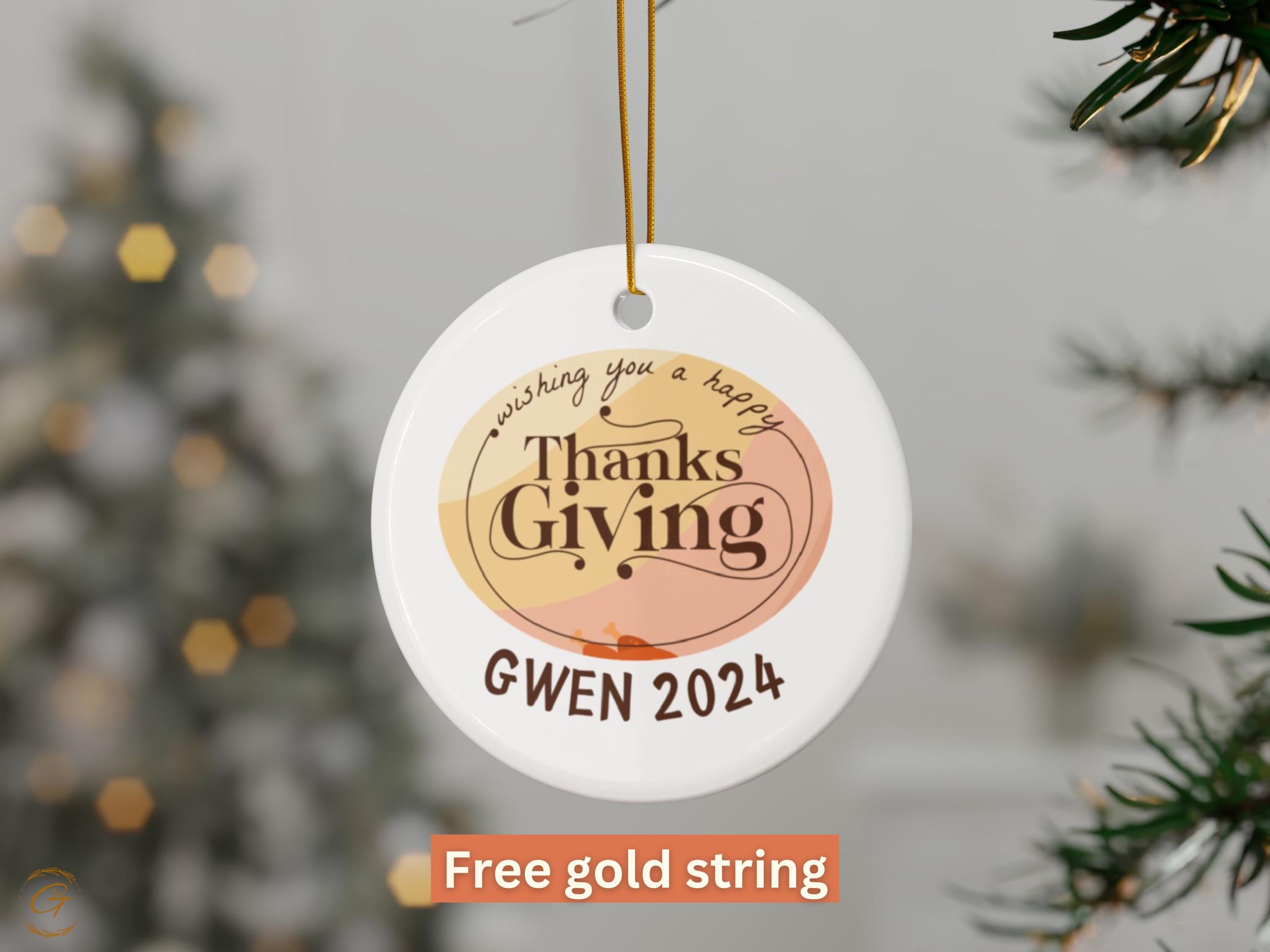 Personalized Happy Thanksgiving Ornament, Personalized Thanksgiving 2024 Decoration, Custom Thanksgiving Keepsakes, Autumn Holiday Ornaments