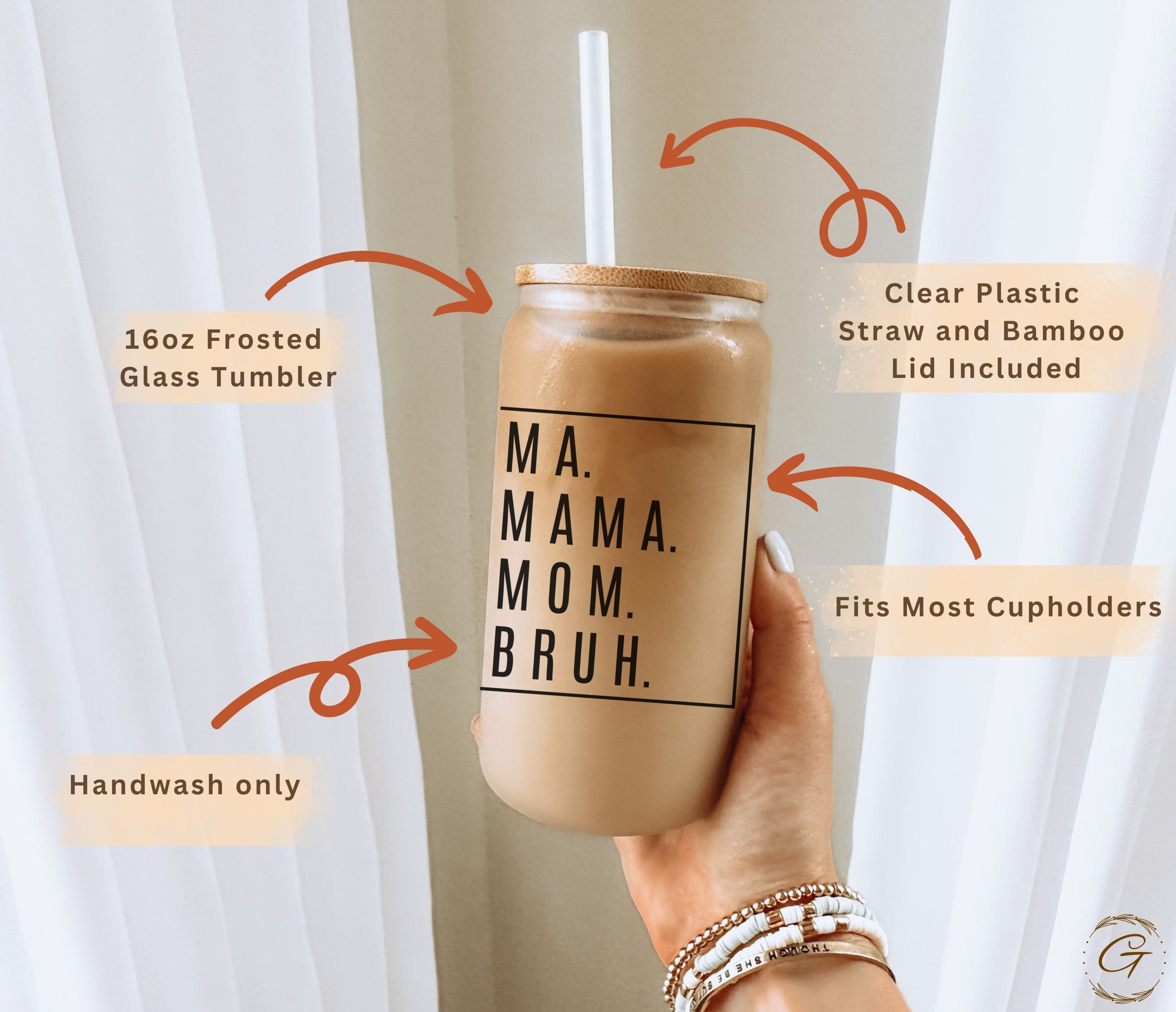 Mama Frosted Cup Gift For Mothers Day Gift For Mom's Birthday From Kids Mama Needs Coffee Custom Glass Tumbler For Iced Coffee Gift For Her