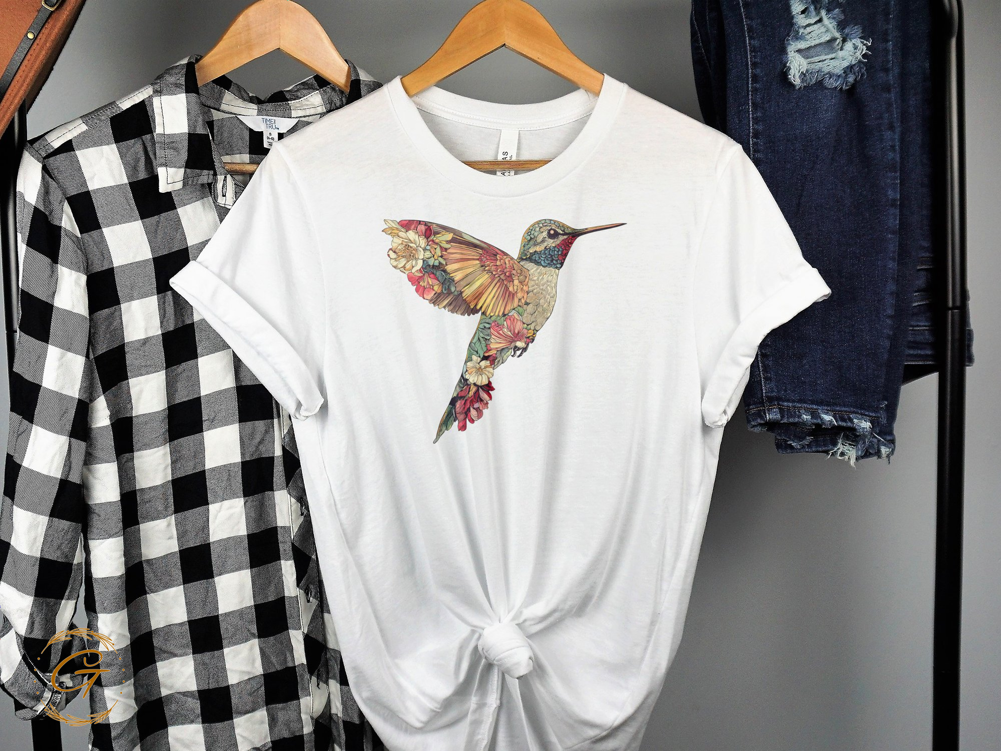 Hummingbird Graphic Tee Casual Animal Print Shirt product