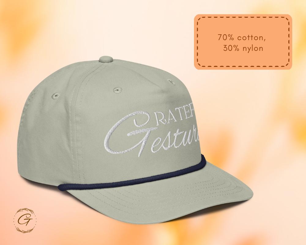 Grateful Gesture Embroidered Golf Rope Cap