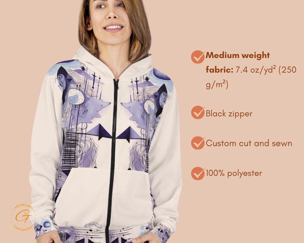 Quantum Pastel Design Unisex Zip Hoodie All-Over Print