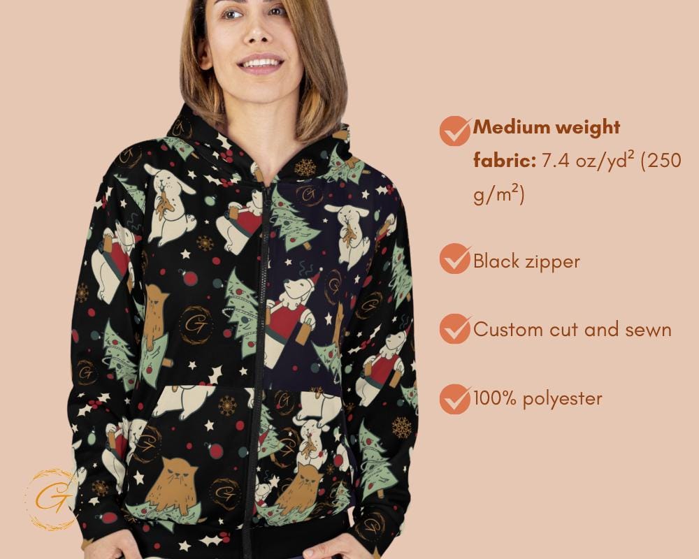 Anti Christmas Unisex Zip Hoodie All-Over Print