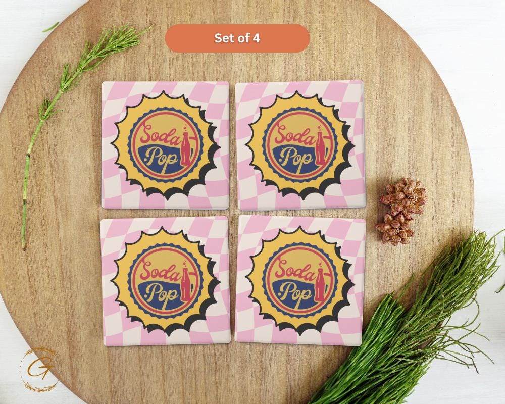 Soapstone Coaster Soda Pop Bottle Cap Design