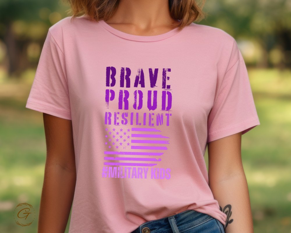 Brave Proud Resilient Military Kids Shirt product