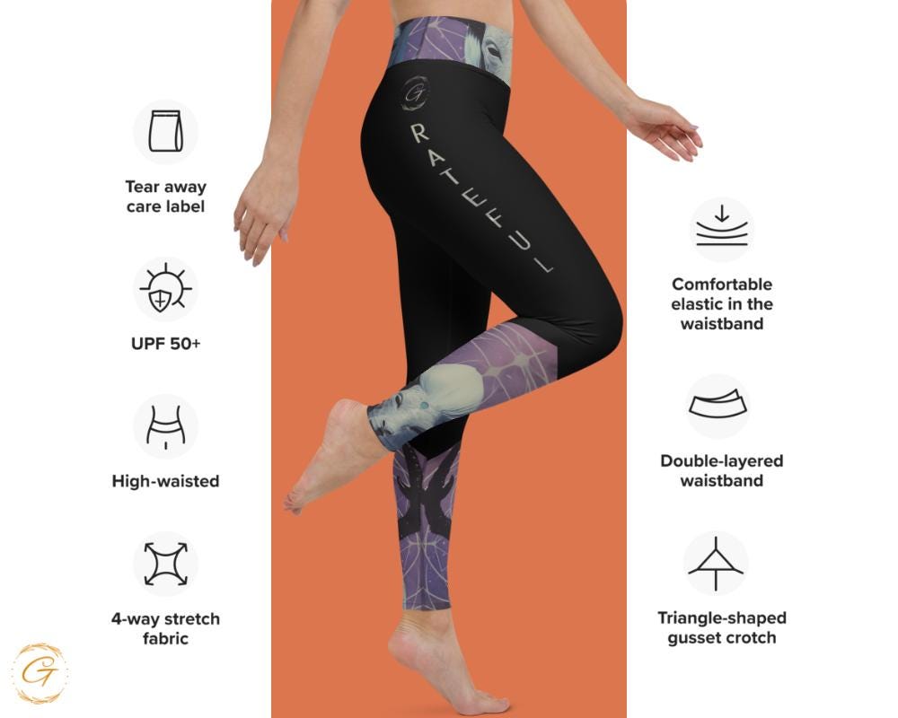 Mystical Forest AOP Yoga Leggings and Short | Deer and Moon AOP Activewear | High-Waisted Comfortable Workout Yoga Pants and Short for Women